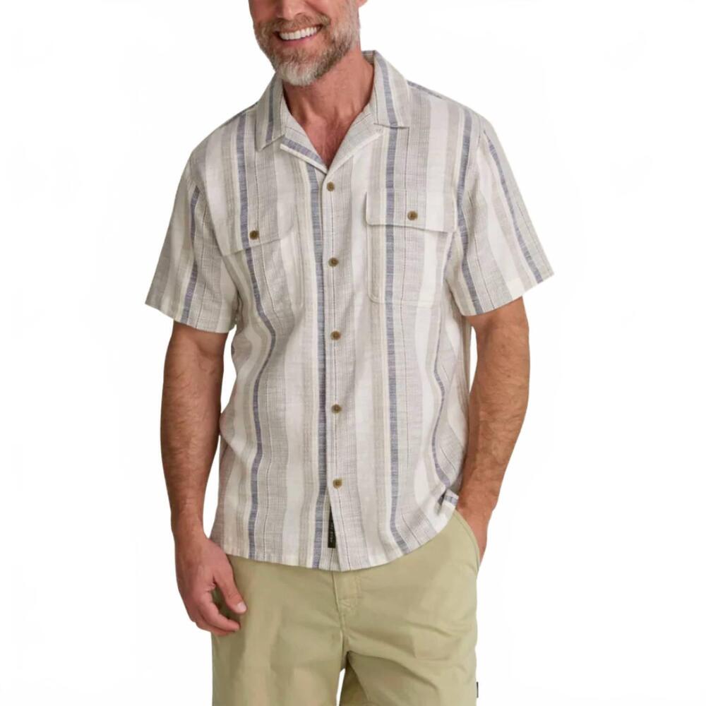 NEW HOWLER BROTHERS shores club shirt in old bill stripe : limestone